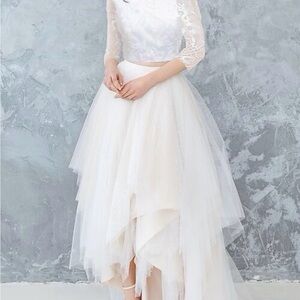 Bridal shower BLACK skirt wedding skirt asymmetrical